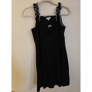 See You Monday Women's Size XL Black Babydoll Rib Knit Mini Dress